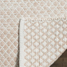 Load image into Gallery viewer, Alannah Geometric Handmade Flatweave Cotton Area Rug in Beige/Ivory Rectangle
