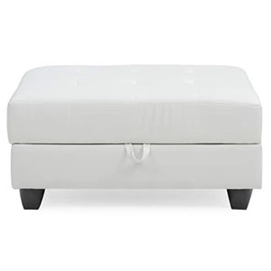 Alantis 38'' Wide Faux Leather Tufted Rectangle Storage Ottoman with Storage