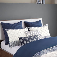 Load image into Gallery viewer, King/Cal. King Comforter + 2 King Shams Navy Alba 5979RR
