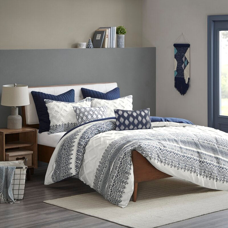King/Cal. King Comforter + 2 King Shams Navy Alba 5979RR