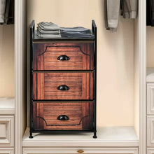 Load image into Gallery viewer, Albert 31&#39;&#39; Tall 3 - Drawer Metal Nightstand in Brown/Black
