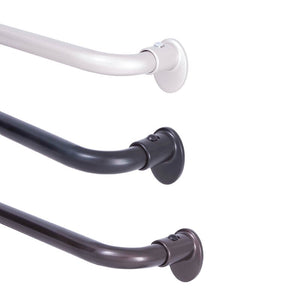 48" - 86" Silver Alberton Adjustable 0.63" Single Curtain Rod