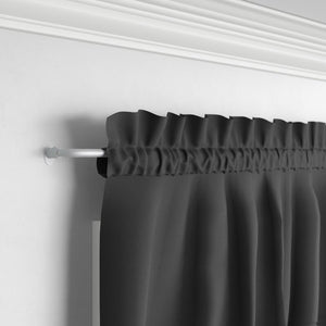 48" - 86" Silver Alberton Adjustable 0.63" Single Curtain Rod