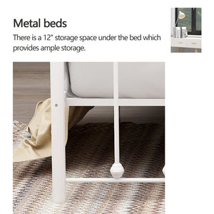 Twin White Alberton Metal Bed