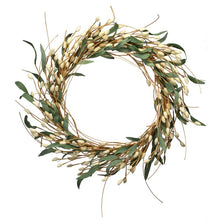 Load image into Gallery viewer, Green Albino Pussy Willow Pick 24&quot; Polyester Wreath 790AH
