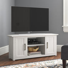 Load image into Gallery viewer, White Wash Albrecht Corner TV Stand for TVs up to 50&quot;
