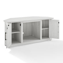 Load image into Gallery viewer, White Wash Albrecht Corner TV Stand for TVs up to 50&quot;
