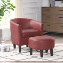 Load image into Gallery viewer, Aldayshein 25.5&#39;&#39; Wide Barrel Chair and Ottoman

