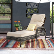 Load image into Gallery viewer, Beige Aldusa Reclining Chaise Lounge with Cushion (SB605)
