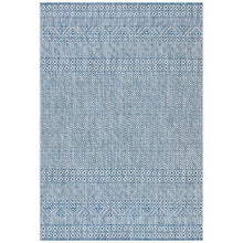 Load image into Gallery viewer, Alessa Southwestern Indoor / Outdoor Area Rug in Blue, Rectangle 6&#39;7&quot; x 9&#39;6&quot;
