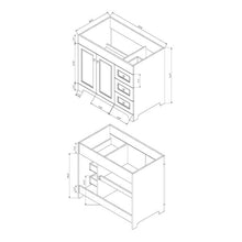 Load image into Gallery viewer, Alessia 36" Single Bathroom Vanity Set Matte Gray
