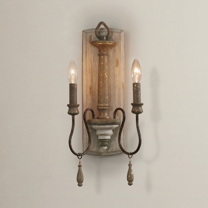 Alex 2 - Light Dimmable French Antique Candle Wall Light, EC1105