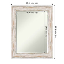 Load image into Gallery viewer, 29.13&quot; H x 23.13&quot; W White Alexandria Modern Rustic Beveled Distressed Accent Mirror 1615AH
