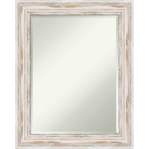 29.13" H x 23.13" W White Alexandria Modern Rustic Beveled Distressed Accent Mirror 1615AH