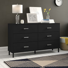 Load image into Gallery viewer, 34.1&#39;&#39; H x 58.5&#39;&#39; W x 15.75&#39;&#39; D Alexei 6 Drawer Dresser
