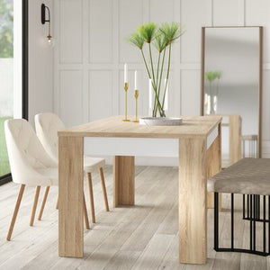 Algedi Dining Table Light Wood/White 370CDR