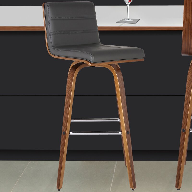 Walnut Alin Swivel Bar Stool Salvage & Co Fishers