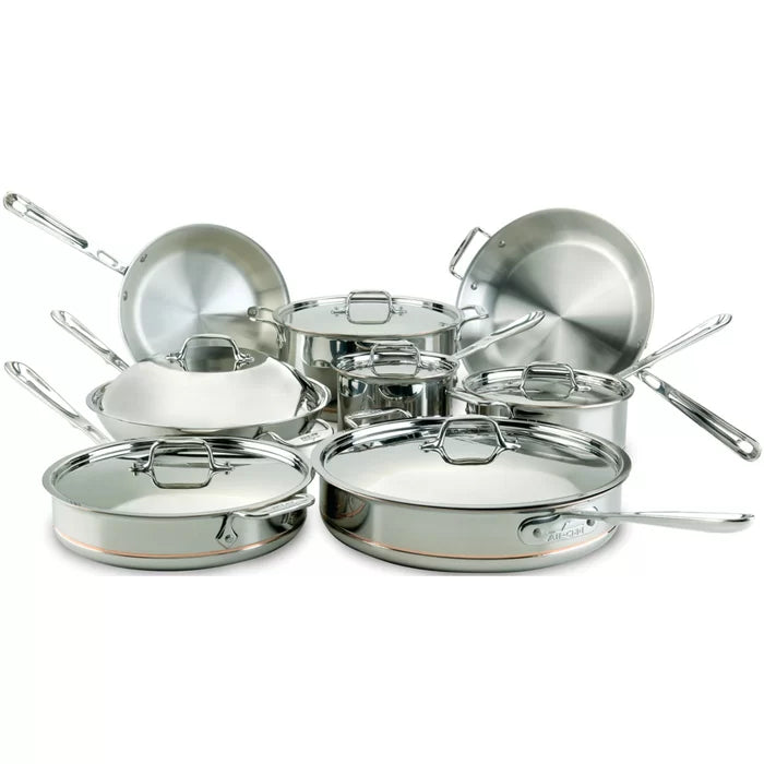 All-Clad Copper Core 14 Piece Stainless Steel Non Stick Cookware Set