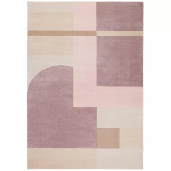 Allem Geometric Area Rug in Pink/Light Purple, 2' x 3'