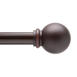 28" - 48" Weathered Brown Alleman Adjustable 0.625" Single Curtain Rod (Set of 2) SB2591