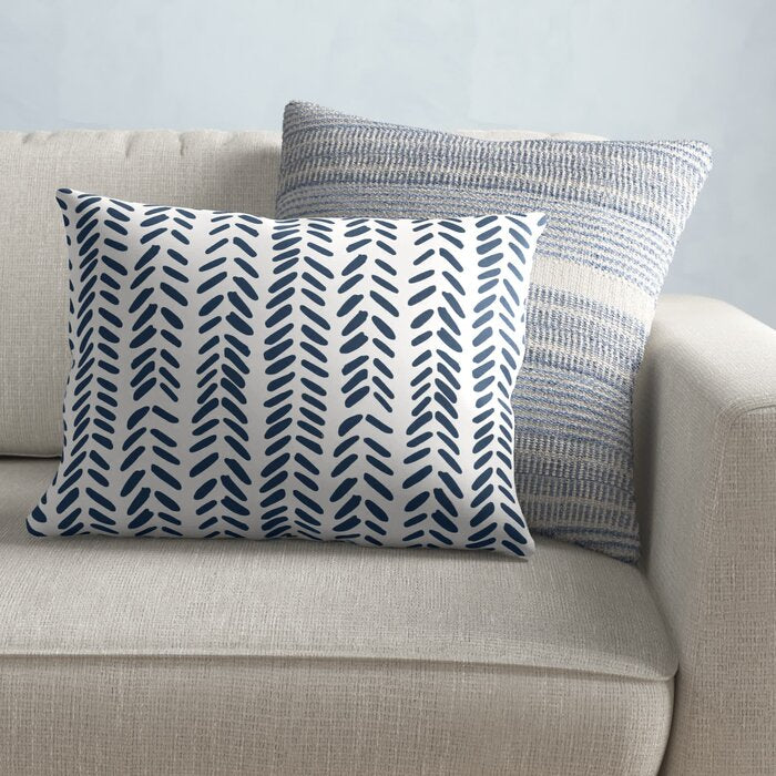 14'' H x 20'' W x 4'' D Alleyne Modern Herringbone Rectangular Lumbar Pillow