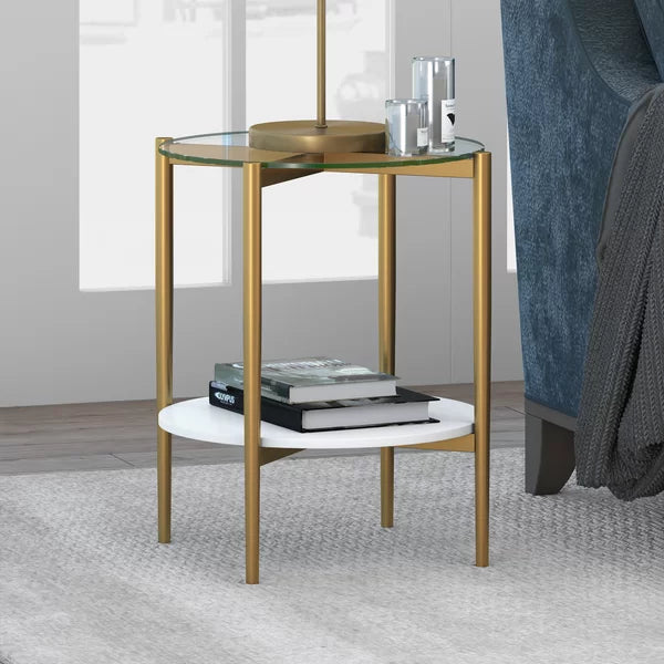 Allina 22.75'' Tall Glass End Table