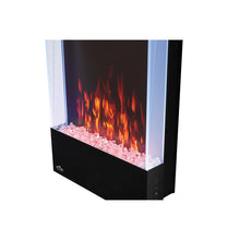 Load image into Gallery viewer, 38&quot; H x 16&quot; W x 5.65&quot; D Matte Black Allure Recessed Wall Mounted Electric Fireplace 1191CDR
