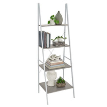 Load image into Gallery viewer, Taupe/White Almanzar 70.87&#39;&#39; H x 23.62&#39;&#39; W Steel Ladder Bookcase
