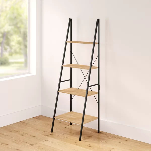 Natural Almanzar 70.87'' H x 23.62'' W Steel Ladder Bookcase
