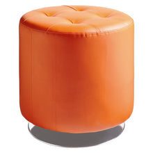 Load image into Gallery viewer, Almatine 18&#39;&#39; Wide Faux Leather Tufted Round Standard Ottoman
