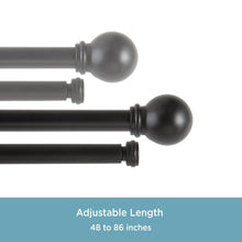 Load image into Gallery viewer, AlmedaCheatham Black Adjustable Double Curtain Rod 3691RR
