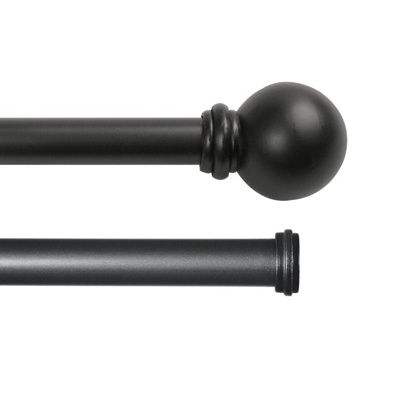 AlmedaCheatham Black Adjustable Double Curtain Rod 3691RR