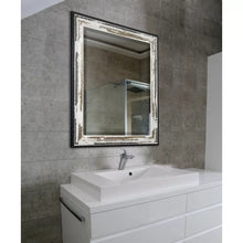 Load image into Gallery viewer, Brown/Cream Distressed Almeda Square Rustic Beveled Distressed Wall Mirror
