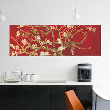 Load image into Gallery viewer, 12&quot; H x 36&quot; W x 0.75&quot; D Almond Blossom On Red - Gallery-Wrapped Canvas Giclée 6252RR
