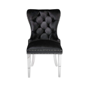 Alpena Upholstered Dining Chair in Black Velvet MR77