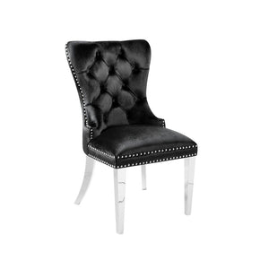 Alpena Upholstered Dining Chair in Black Velvet MR77
