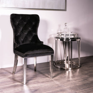 Alpena Upholstered Dining Chair in Black Velvet MR77