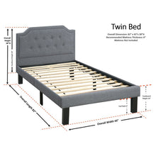 Load image into Gallery viewer, Alpharetta Twin Tufted Upholstered Low Profile Platform Bed

