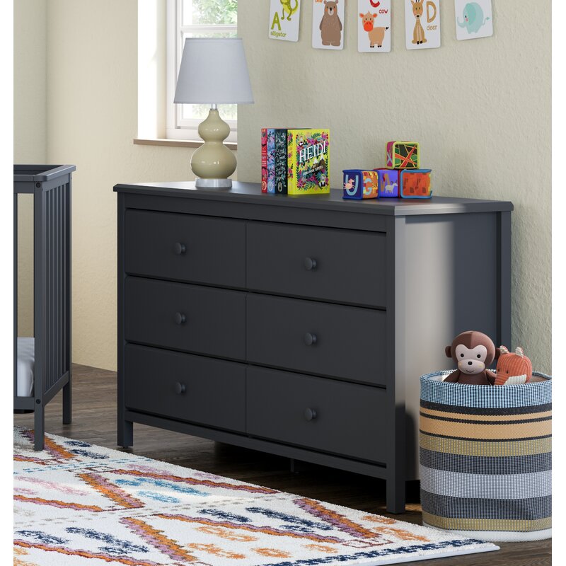 Gray Alpine 6 Drawer Double Dresser 1802AH