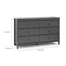Load image into Gallery viewer, Gray Alpine 6 Drawer Double Dresser 1802AH
