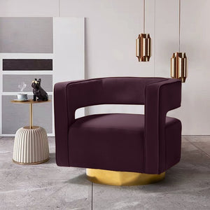 Alson 29.5'' Wide Velvet Swivel Barrel Chair