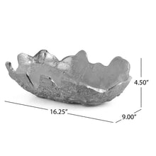 Load image into Gallery viewer, Aluminum Abstract Decorative Bowl in Silver
