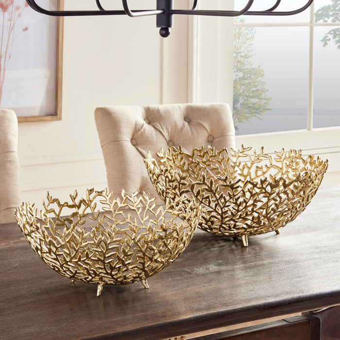 Aluminum Decorative Bowl - Set of 2