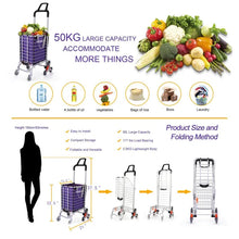 Load image into Gallery viewer, Aluminum Folding Roll Cart Swivel Wheel Cart
