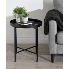 Load image into Gallery viewer, Alvis 22&#39;&#39; Tall Iron Tray Top Cross Legs End Table
