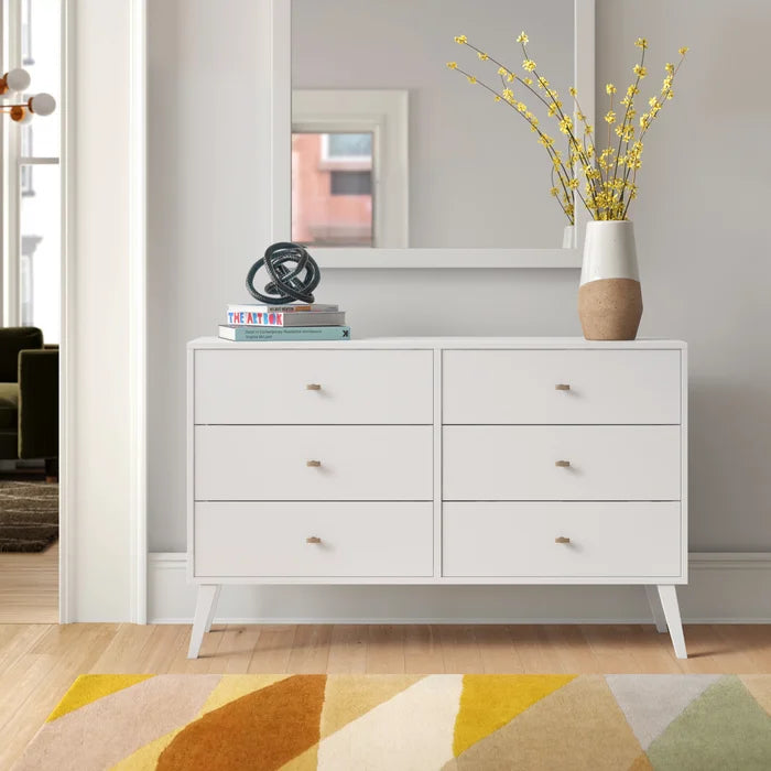 White Alyssa 6 Drawer 52.25'' W