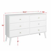 Load image into Gallery viewer, Alyssa 6 Drawer 52.25&#39;&#39; W Double Dresser
