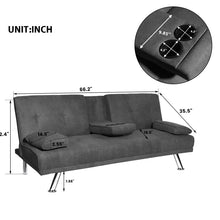 Load image into Gallery viewer, Amaurion Twin 66.2'' Wide Biscuit Back Convertible Sofa 5097RR
