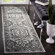 Load image into Gallery viewer, Runner 2&#39;6&quot; x 8&#39; Amedee Oriental Area Rug in Black/Matte Silver
