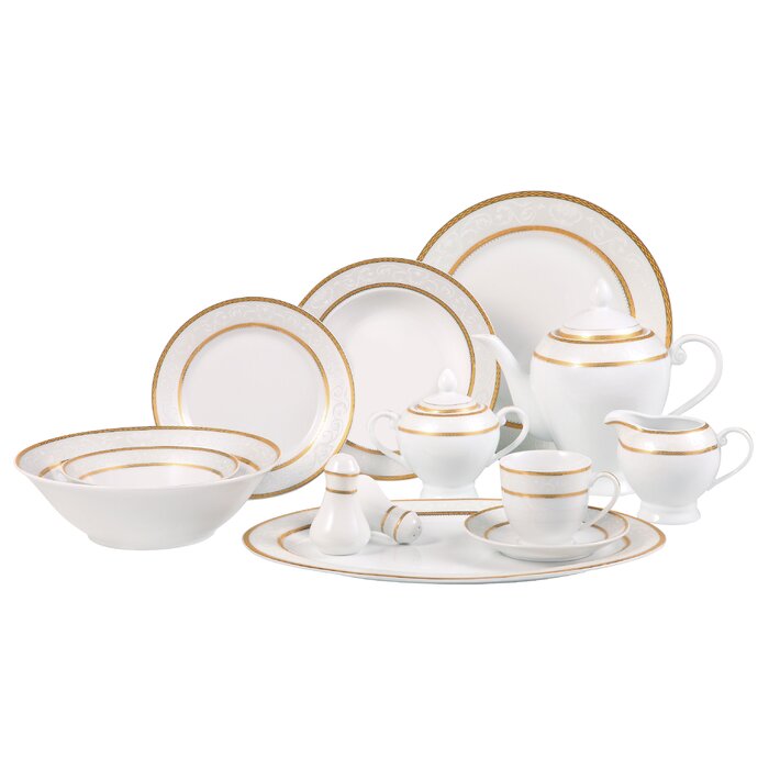 Amelia 57 Piece Dinnerware Set, Service for 8 #AD184